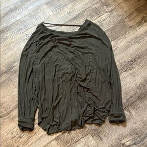 Free People Olive Long Sleeve Top